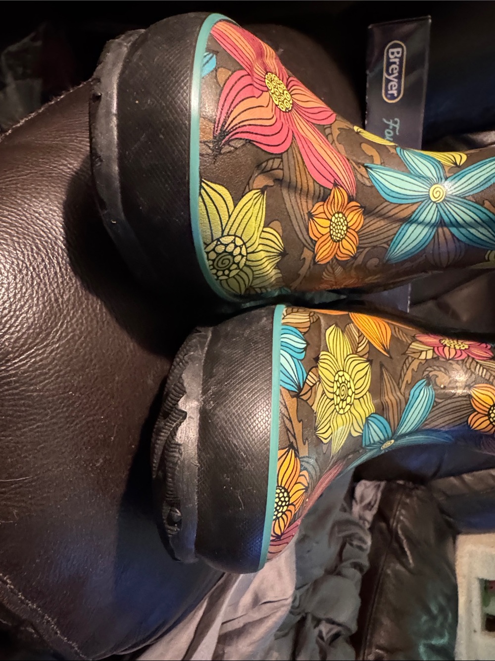 BOGS Womens Brown Floral Rain Boots size 6 Classic Mid Stargazer - Picture 8 of 16